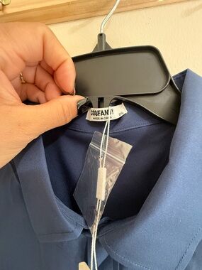 COOFANDY Navy Blue Collared Shirt